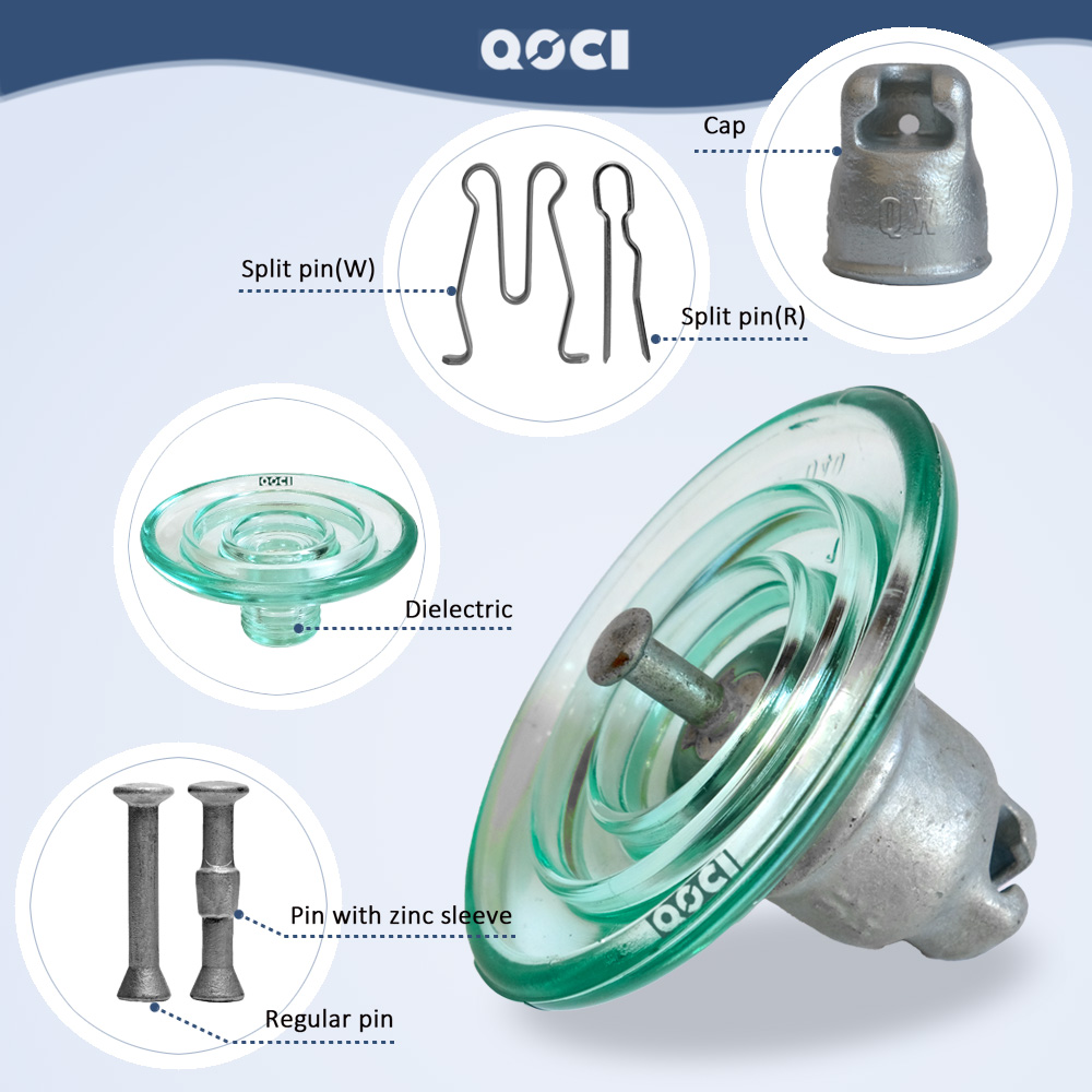 U40B Glass Insulator CTV175 for HVDC Overhead Transmission Line  (10)