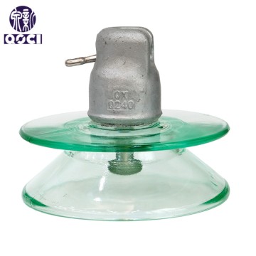 U240BD High Voltage Cap and Pin Type Anti-Fog Glass Isolator Toughened Double Shed Glass Electric Insulator