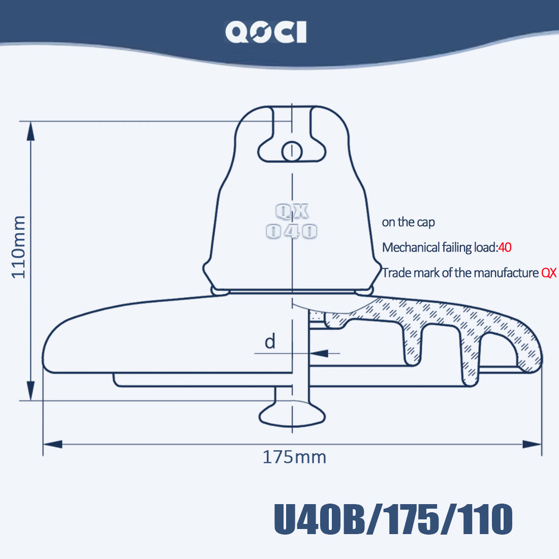 U40B Glass Insulator CTV175 for HVDC Overhead Transmission Line  (11)